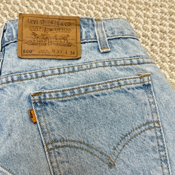 Vintage Orange Tab Levis 560 Loose Fit Tapered Leg Light - Picture 4 of 16